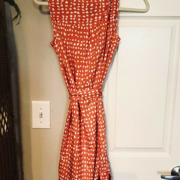 Ann Taylor Dress, Casual/ Business Casual Orange, with belt - Picture 3 of 11